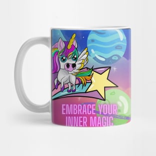 Magical Rainbow Dreams: A Kawaii Unicorn Adventure Mug